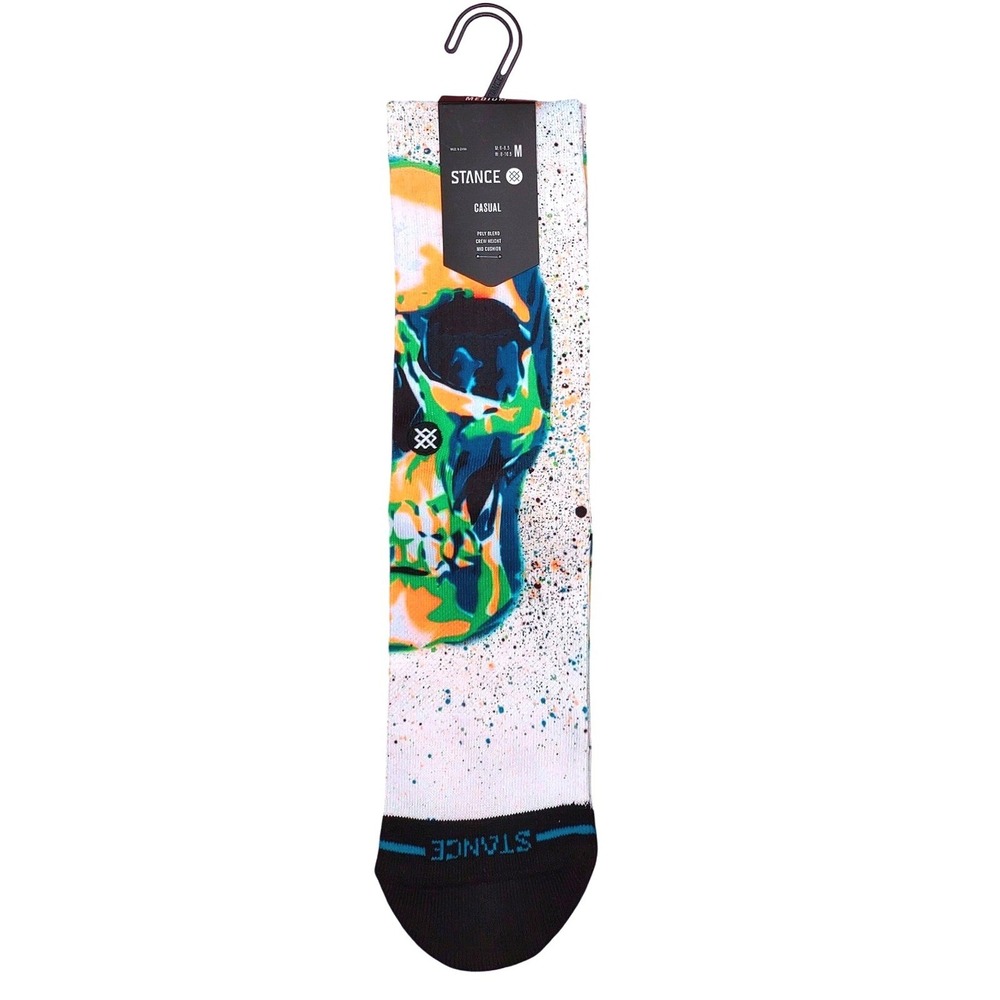 Stance MO Skull Casual Crew Socks Medium US Mens 6-8.5 US Womens 8-10.5